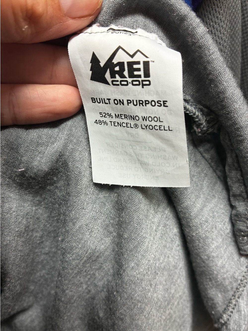 REI Women's Heather Gray Long-Sleeve Lightweight Wool blend Shirt - Picture 5 of 5